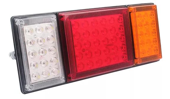 60 LED Truck Rectangle 3 Color Tail Light Bar Waterproof Turn Signal Brake Reverse Running Combination Combo Box Truck Boat Trailer Pickup RV Camper UTV Vans (2PCS) 12V 12" x 5"