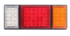 60 LED Truck Rectangle 3 Color Tail Light Bar Waterproof Turn Signal Brake Reverse Running Combination Combo Box Truck Boat Trailer Pickup RV Camper UTV Vans (2PCS) 12V 12" x 5"