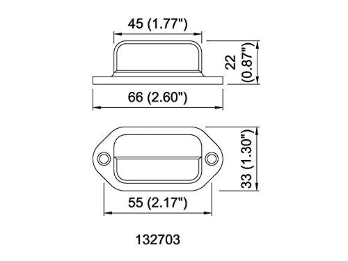 2pc Trailer 6 LED License Plate Lights [DOT FMVSS 108] [SAE L] [Chrome/Black] [Surface Mount] [Waterproof] [12V DC] Courtesy Step License Plate Tag Light for UTV ATV Trailer Truck RV Boat [2.6"x1.3"]