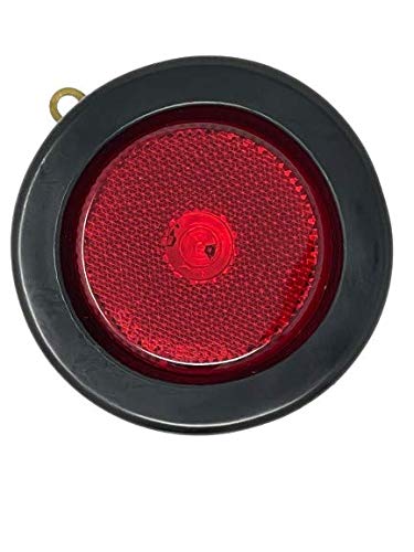 2.5" Red/Amber 4 Led Round Side Marker Clearance Lights Grommet Flush Mount, Sealed Truck Trailer with Reflex Lens, IP67 Waterproof- Super Bright DOT SAE P2 FMVSS 180