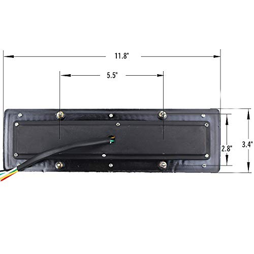 19 LED Red Amber White [CLEAR LENS] Integrated Trailer Tail Lights Bar 12V Turn Signal Running Lamp for Trailer UTV UTE RV ATV Box Truck Left and Right (2 Pack)