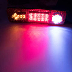 [2ND GENERATION ULTRA BRIGHT] 23 LED Red Amber White Integrated Trailer Tail Lights Bar 12V Turn Signal Running Lamp for Trailer UTV UTE RV ATV Box Truck Left and Right (2 Pack)