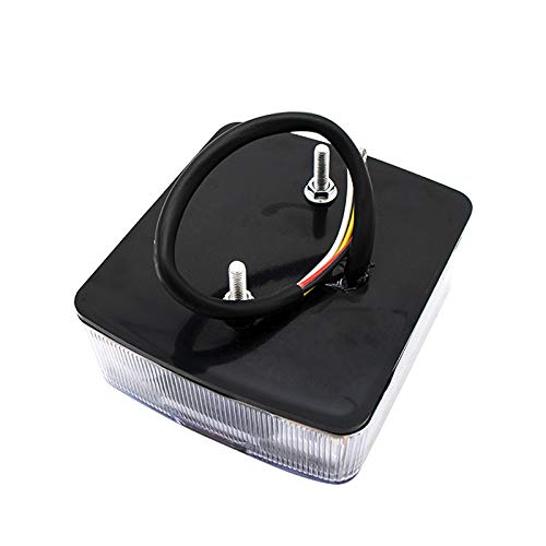 Stud Mounted 15 LED Trailer Towing Light Set Red/Amber (Stop Turn Tail) & White (License Plate), IP68 Waterproof, DOT Approved, Clear Lens, Left and Right Side Lights