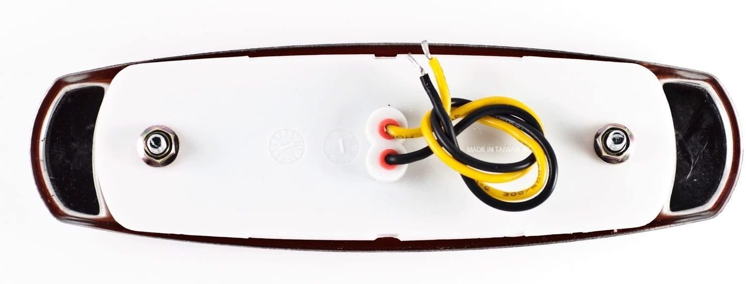 6.2" LED Marker Clearance Light 12 LED Amber/Red Trailer Lights Surface Mount Sealed 6-1/5" Amber/Red Rectangular Spyder Fish Shape Marker & Clearance Lights Stainless Steel Rim Bezel 12V