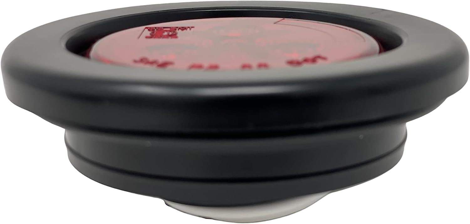 2.5" Red/Amber 3 LED Round Side Marker Clearance Lights Grommet Flush Mount, Sealed Truck Trailer with Reflex Lens, IP67 Waterproof- Super Bright DOT SAE P2 FMVSS 180