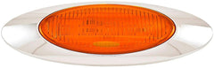 10Pcs 6-5/8" Red/Amber Led Side Marker Lights 6LED Chrome Surface Mount with Bullet Plugs Waterproof Peterbilt Kenworth Freightliner Led Cab Panel Marker Lights Lites Sealed 12V