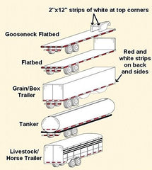 2"x150' DOT-C2 PREMIUM Reflective Safety Red and White Conspicuity Tape Trailer