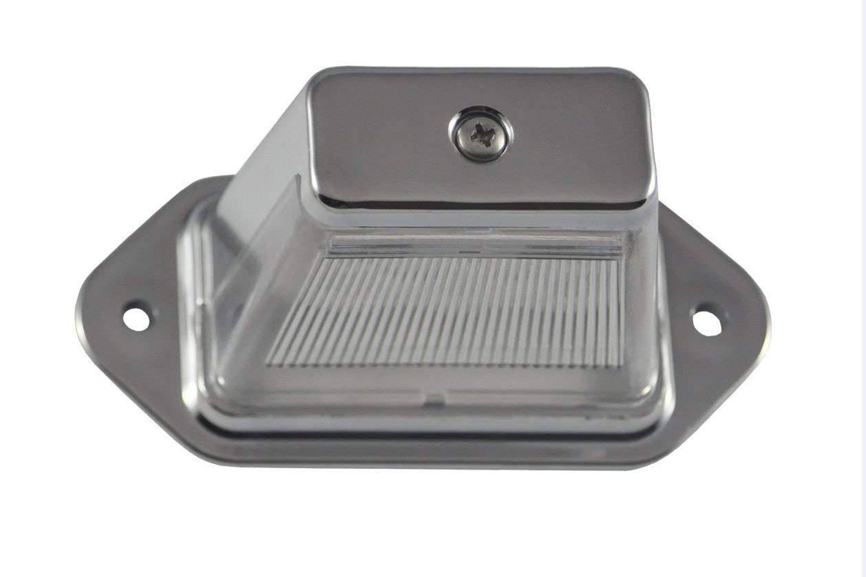 Qty 2 4"x2" Heavy Duty Surface-Mount 6 LED Trailer License Plate Lights DOT/SAE L FMVSS Certified IP67 Waterproof Rated Ultra-Durable License Tags Trailers RV Trucks Boat SUV Black Chrome Housing 12V