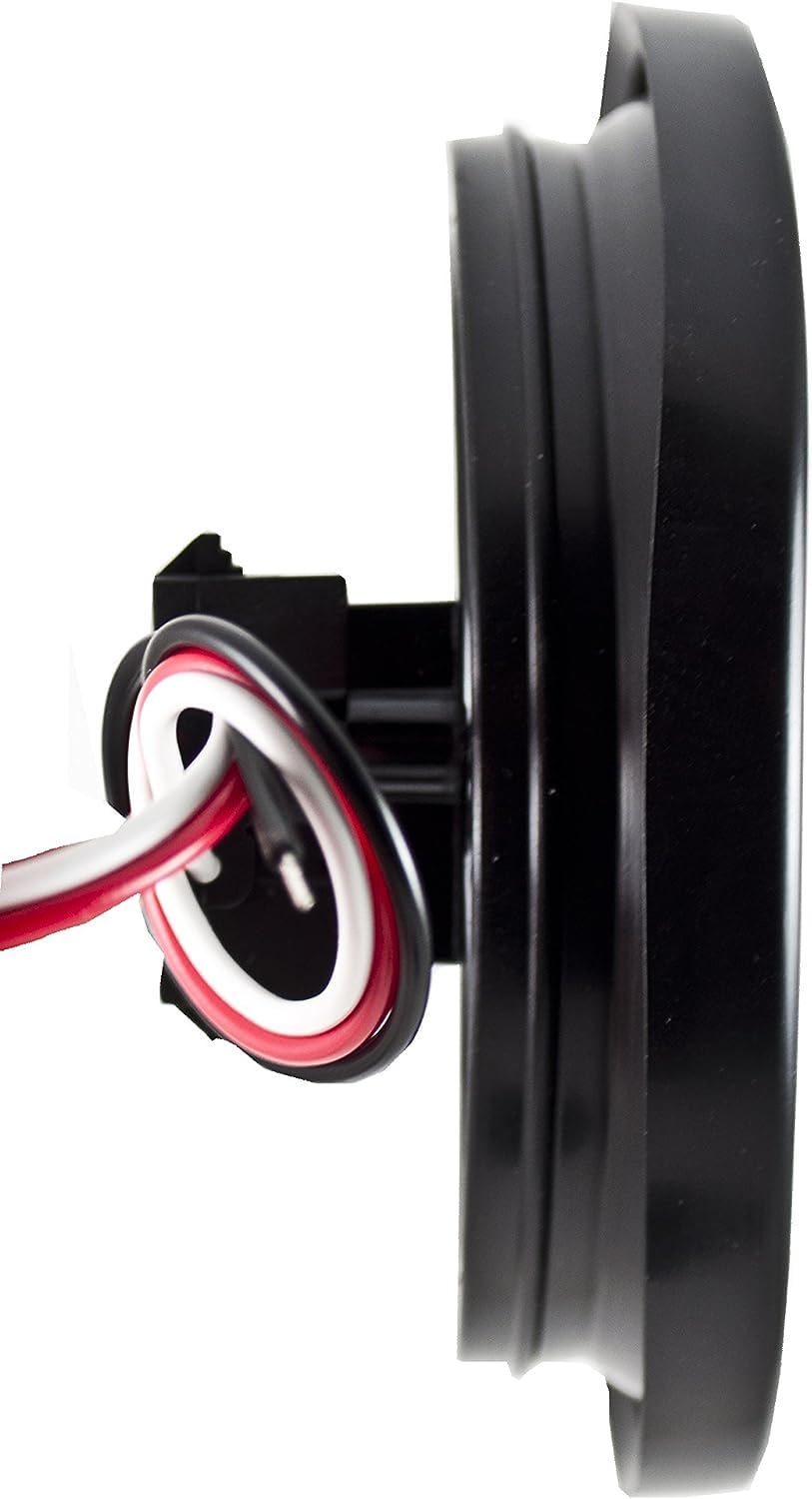 4" Inch Round 12 LED Red/White Trailer Tail Lights Kit Round Led Stop Turn Tail Back-up Reverse Fog Lights Reflective Lens Grommet 3-Prong Wire Pigtails for Truck Trailer RV 12V