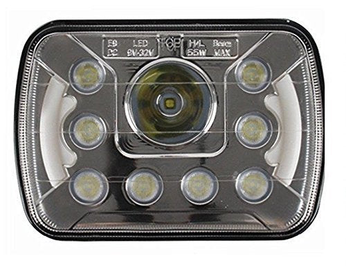 Qty 2-5x7 7x6 inch 55W LED Headlight Assembly Hi/Lo Sealed Beam Replace H6014 / H6052 / H6054 Bulb Headlamp Fits Jeep Wrangler XJ YJ Sedans GMC Chevrolet Ford Truck Van