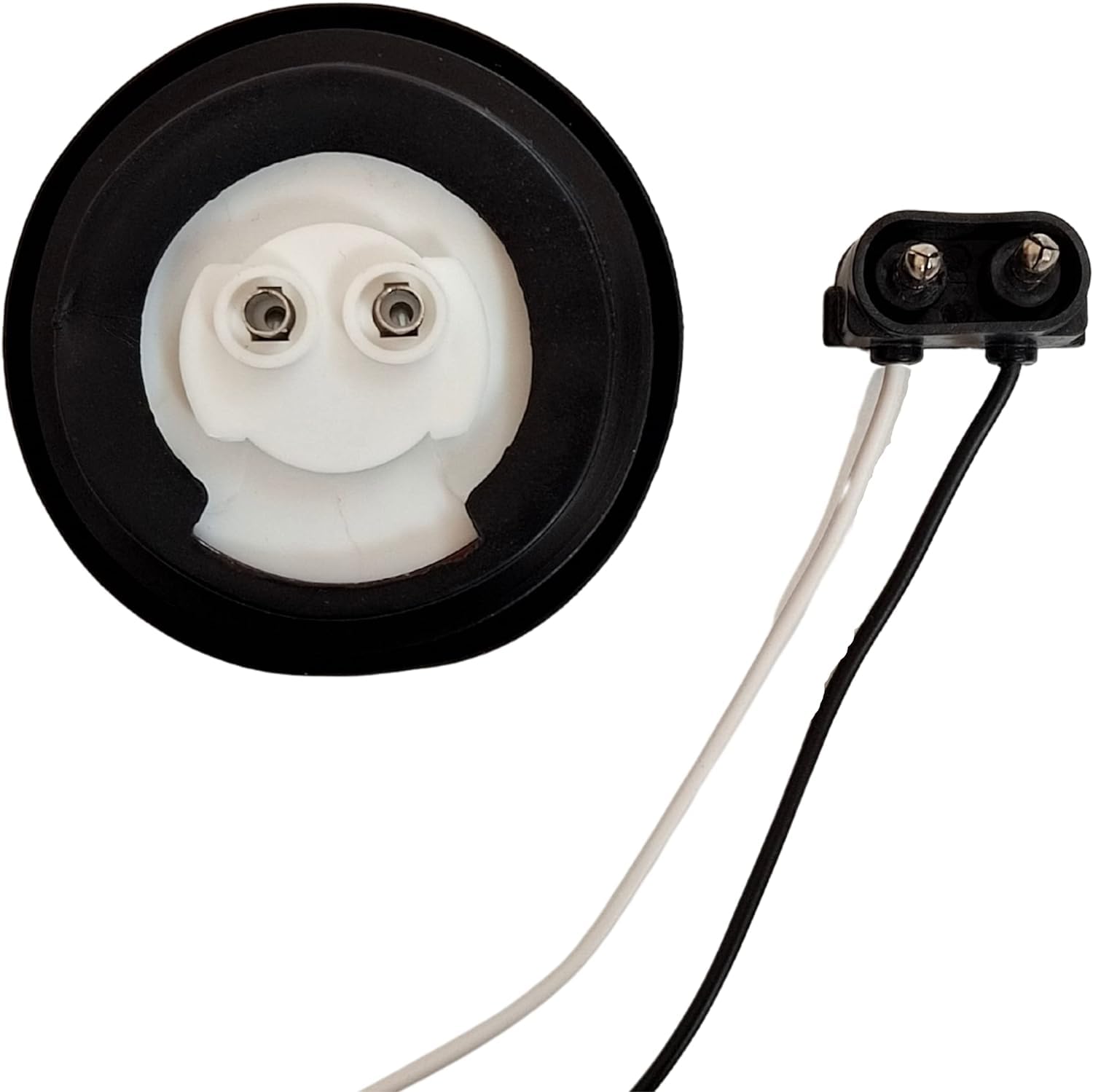 2" Round Amber/Red 13 LED Light Side Marker Clearance Reflector Lens Rubber Grommet + Removable 2 Wire Pigtail Plug IP67 Waterproof Trailers RV's Trucks Off Road Dump Truck 12V