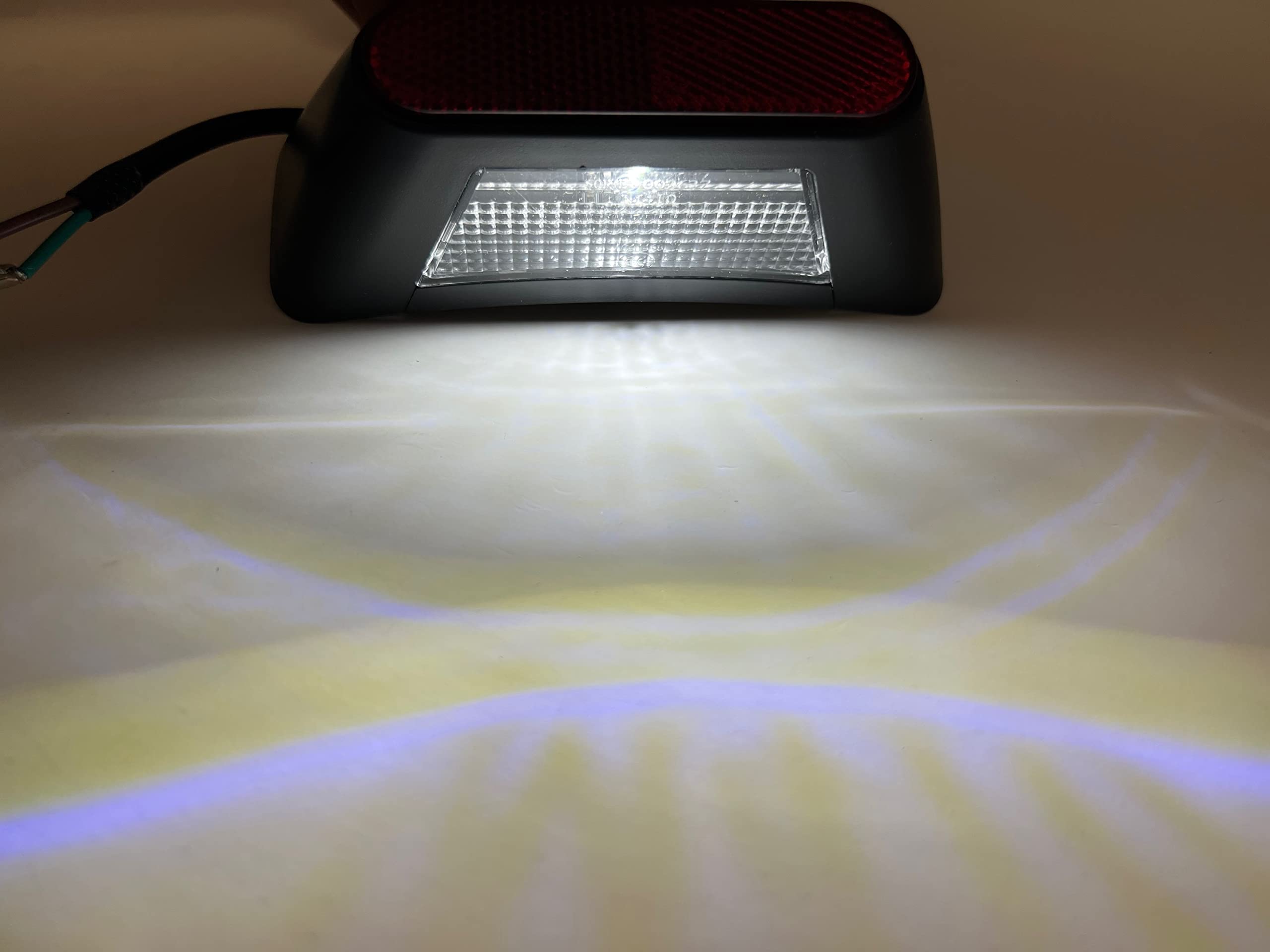 Qty 1 Heavy Duty 6"x2" Surface-Mount LED Trailer License Plate Lights Red Reflector Oval Black ABS [DOT/SAE Certified] [IP67 Waterproof Rated] [Ultra-Durable] License for Trailers, RVs, Trucks & Boats