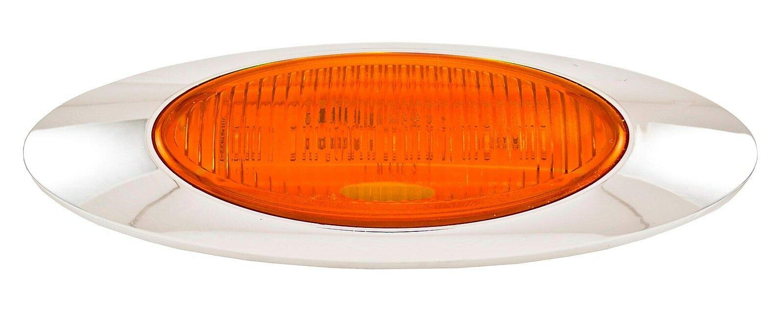 10Pcs 6-5/8" Amber Led Side Marker Lights 6LED Chrome Surface Mount with Bullet Plugs Waterproof Truck Trailer 18 Wheeler Semi Led Cab Panel Marker Lights Lites Sealed