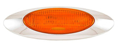 10Pcs 6-5/8" Amber Led Side Marker Lights 6LED Chrome Surface Mount with Bullet Plugs Waterproof Truck Trailer 18 Wheeler Semi Led Cab Panel Marker Lights Lites Sealed