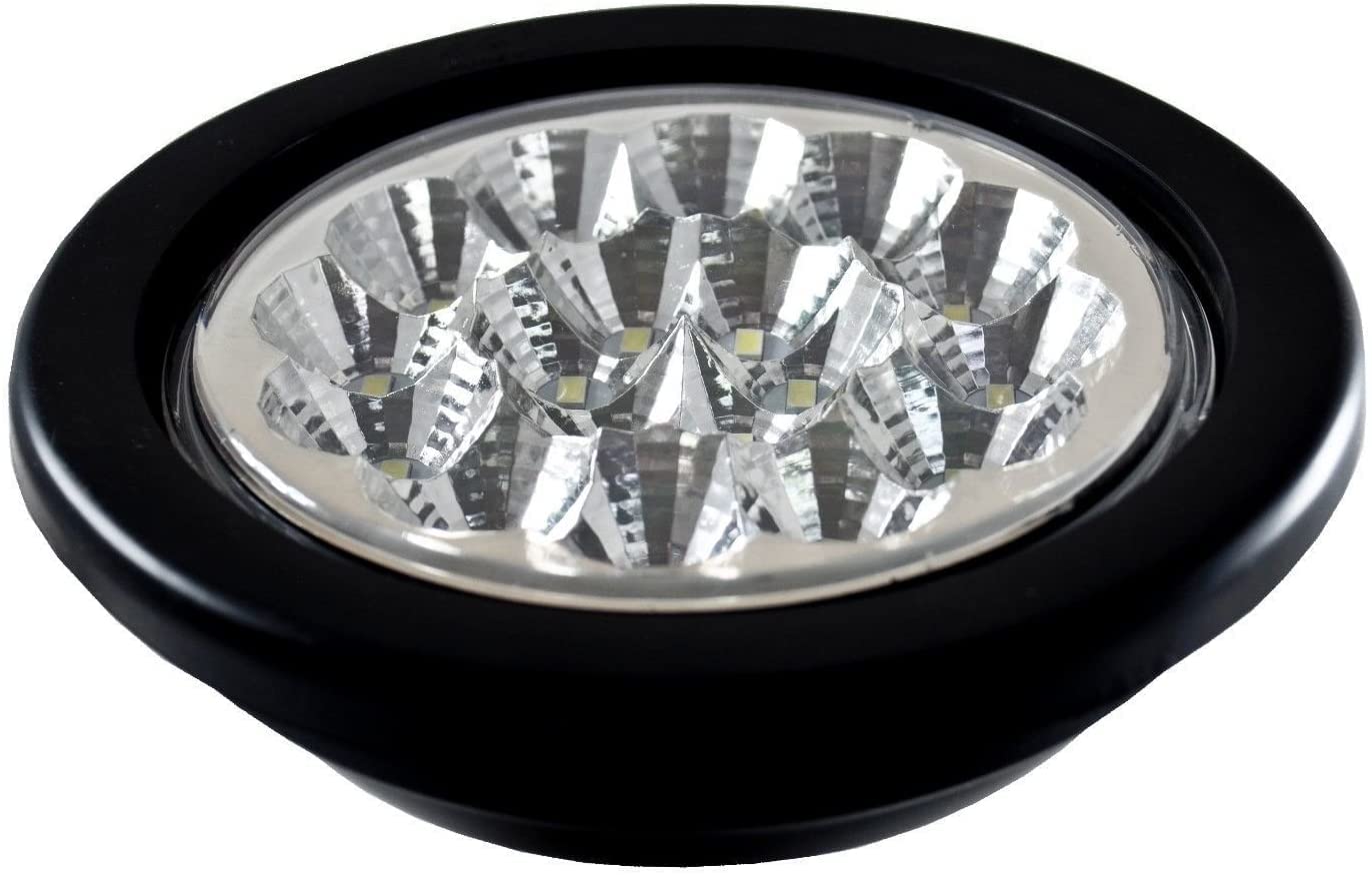 4" Round LED Trailer Tail Light 18 LED Red/White Stop Turn Tail Reverse Backup Running Lights w/Rubber Grommet Direct Wiring for Trucks Trailer RV Boat IP67 Waterproof DOT/SAE Approved 12V