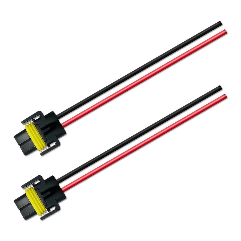 H11 H8 880 881 Ceramic Pig Tail Connector Sockets - High Temp Replacement For Headlights & Fog Lights