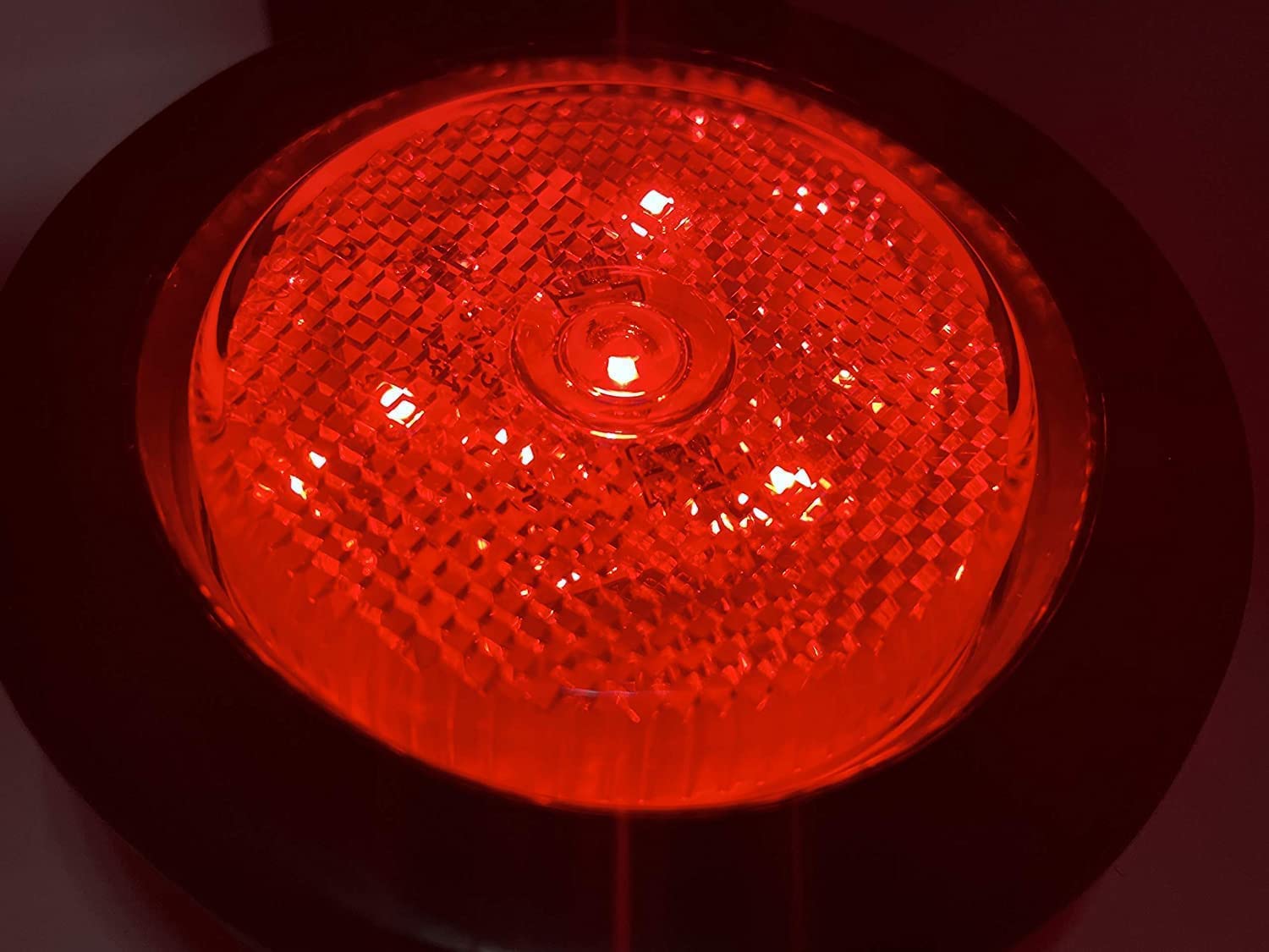 2.5" Red/Amber 4 Led Round Side Marker Clearance Lights Grommet Flush Mount, Sealed Truck Trailer with Reflex Lens, IP67 Waterproof- Super Bright DOT SAE P2 FMVSS 180
