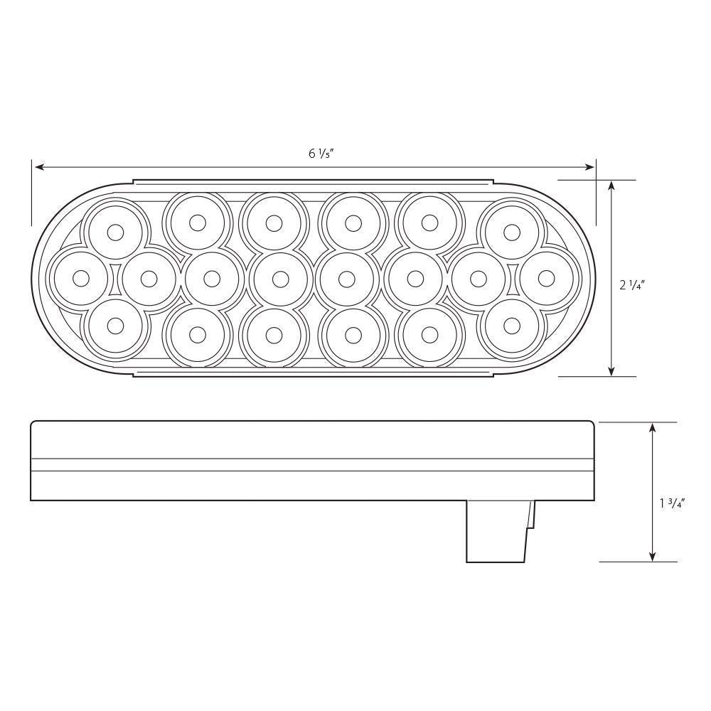 6" Oval LED Recessed Amber Strobe Light, 24 LED DOT/SAE Approved & Marked, Waterproof, Super Bright High Powered Strobe for Towing�