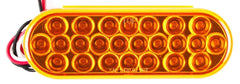 6" Oval LED Recessed Amber Strobe Light, 24 LED DOT/SAE Approved & Marked, Waterproof, Super Bright High Powered Strobe for Towing�