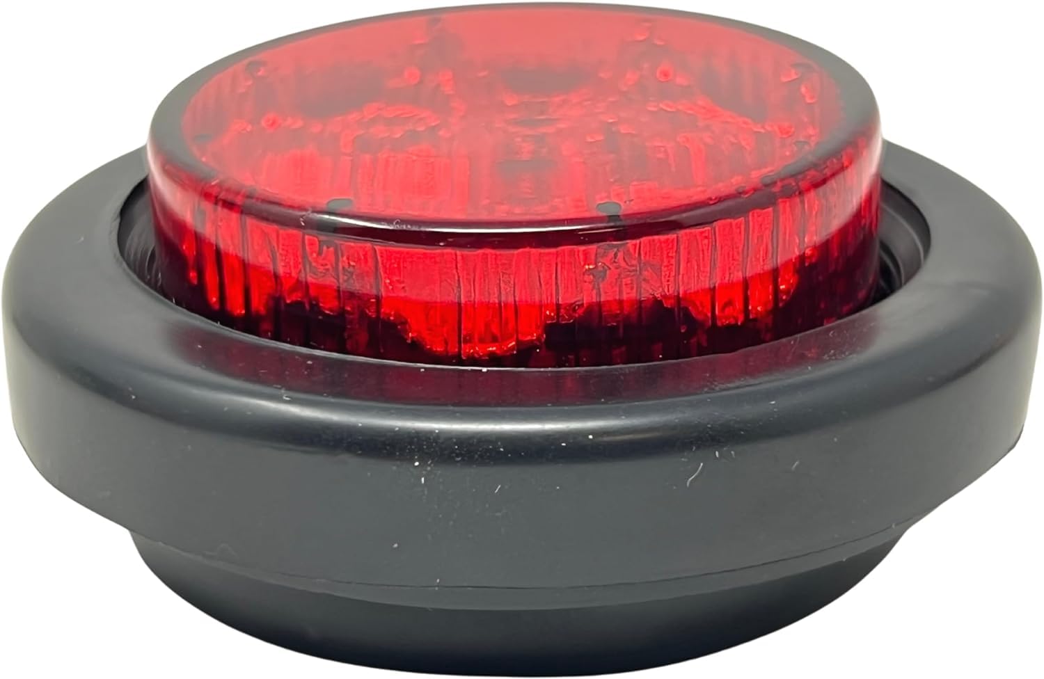 2" Round Amber/Red 13 LED Light Side Marker Clearance Reflector Lens Rubber Grommet + Removable 2 Wire Pigtail Plug IP67 Waterproof Trailers RV's Trucks Off Road Dump Truck 12V
