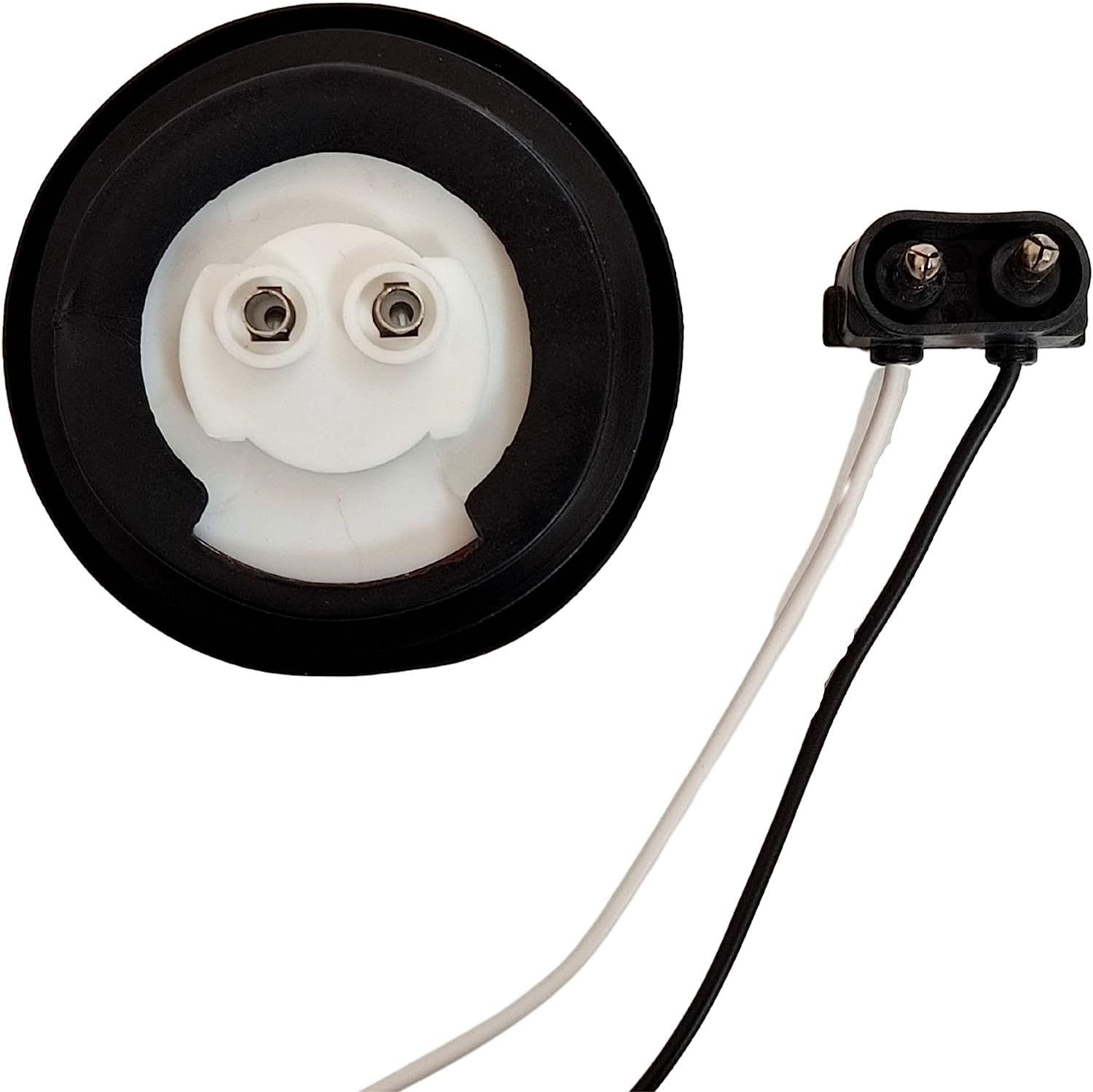 2" Round Amber/Red 13 LED Light Side Marker Clearance Reflector Lens Rubber Grommet + Removable 2 Wire Pigtail Plug IP67 Waterproof Trailers RV's Trucks Off Road Dump Truck 12V