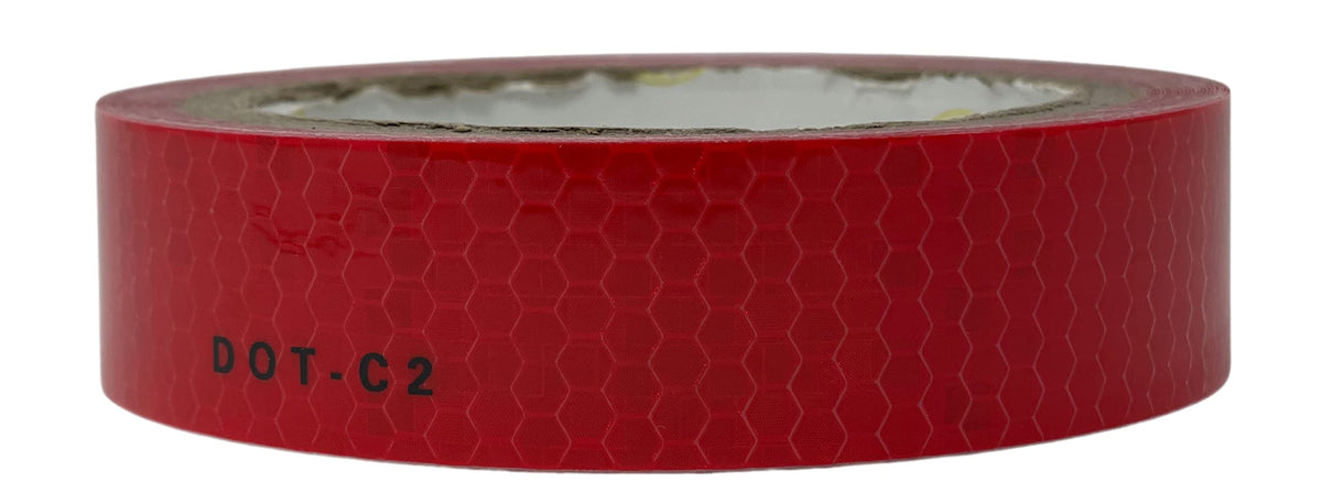 Red Reflective Tape DOT-C2 Conspicuity Tape - COMMERCIAL ROLL - Automobile Car Truck Boat Trailer Semi (Red)