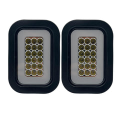 2x Amber 5x3 3x5 Inch Rectangle 42 LED Trailer Tail Light Kit [DOT FMVSS 108] [SAE I6 P2] [Grommets/Plugs] [Submersible] [Stop Turn Tail Park] [Halo] Signal CAB Lamp for Tow Truck 80" Wide Trailer 12V