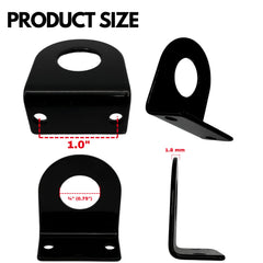 All Star Truck Parts 3/4" Round Marker Light Mounting Bracket, L Shaped, 3mm Black Powder Coated Steel, Ultra Sturdy, Versatile Mounting 3/4" Round Trailer Marker Lights On Truck Trailer RV