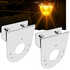 All Star Truck Parts 2Pc Under Glow Stainless Steel Watermelon Light Brackets Universal Clamp Mount, Straight, Mirror, 45 Degree Angled & 14" Bar Brackets Air Cleaner, for Semi Trucks, Pickup & RV