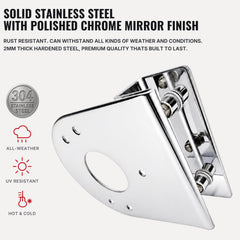 All Star Truck Parts 2Pc Under Glow Stainless Steel Watermelon Light Brackets Universal Clamp Mount, Straight, Mirror, 45 Degree Angled & 14" Bar Brackets Air Cleaner, for Semi Trucks, Pickup & RV