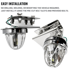 All Star Truck Parts 2Pc Under Glow Stainless Steel Watermelon Light Brackets Universal Clamp Mount, Straight, Mirror, 45 Degree Angled & 14" Bar Brackets Air Cleaner, for Semi Trucks, Pickup & RV
