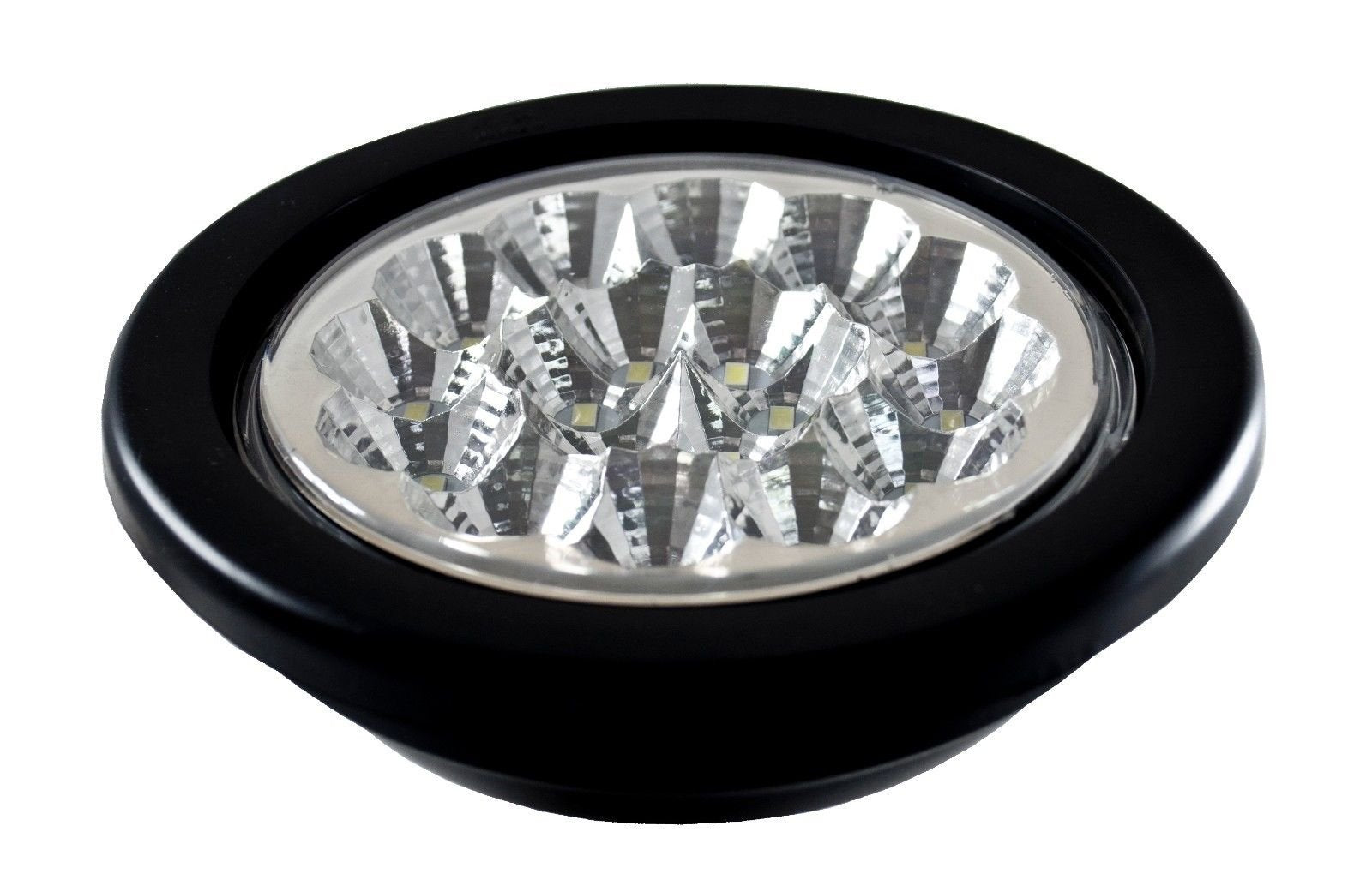 4" Round LED Trailer Tail Light 18 LED Red/White Stop Turn Tail Reverse Backup Running Lights w/Rubber Grommet Direct Wiring for Trucks Trailer RV Boat IP67 Waterproof DOT/SAE Approved 12V