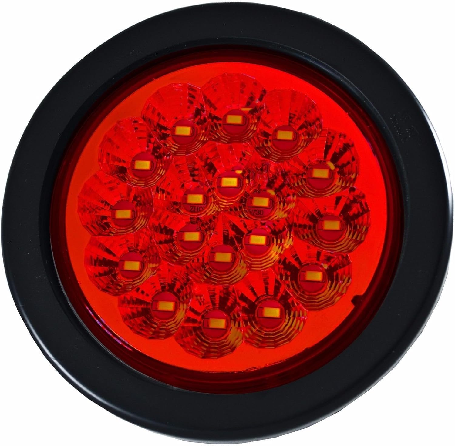 4" Round LED Trailer Tail Light 18 LED Red/White Stop Turn Tail Reverse Backup Running Lights w/Rubber Grommet Direct Wiring for Trucks Trailer RV Boat IP67 Waterproof DOT/SAE Approved 12V