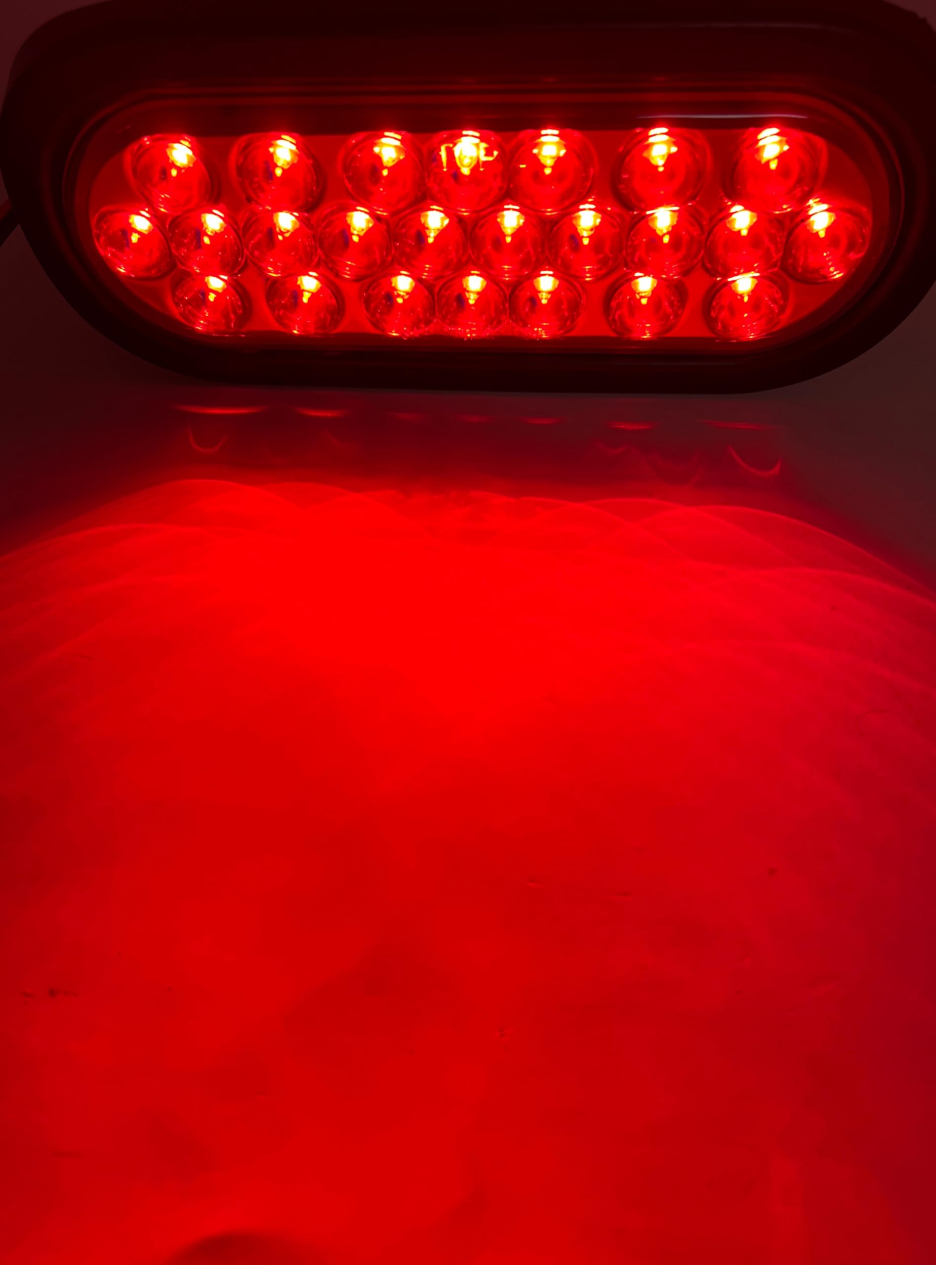 [Red/White/Amber 6" Oval 24 LED Trailer Tail Light Kit [DOT Certified] [with Grommets & Plugs] [IP67 Waterproof] Stop Brake Turn Reverse Back Up Headache Rack Backrack Flatbed RV