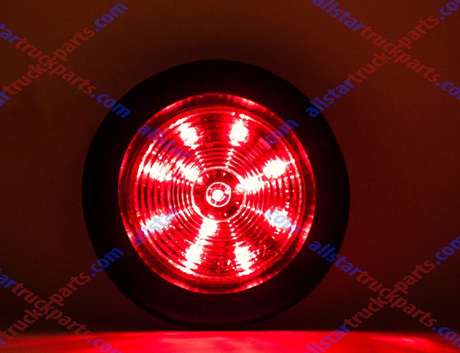 2.5" Red/Amber 12 Led Round Side Marker Clearance Lights Grommet Flush Mount, Sealed Truck Trailer with Reflex Lens, IP67 Waterproof- Super Bright DOT SAE P2 FMVSS 180