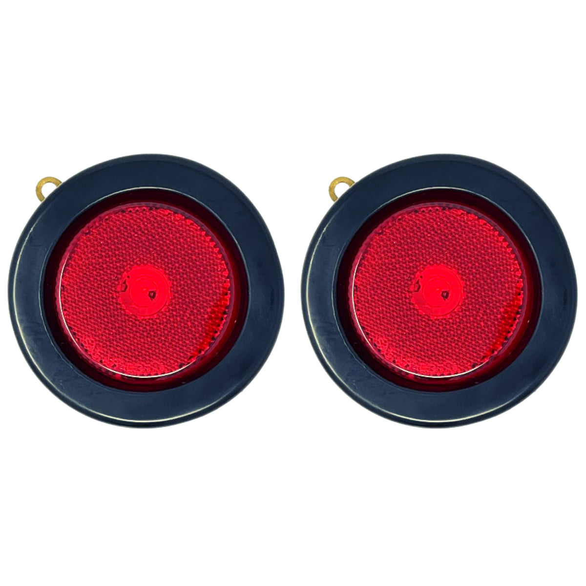 4x Red 2.5" Round 4 LED Side Marker Clearance Lights Grommet Flush Mount, IP67 Waterproof DOT SAE FMVSS 108