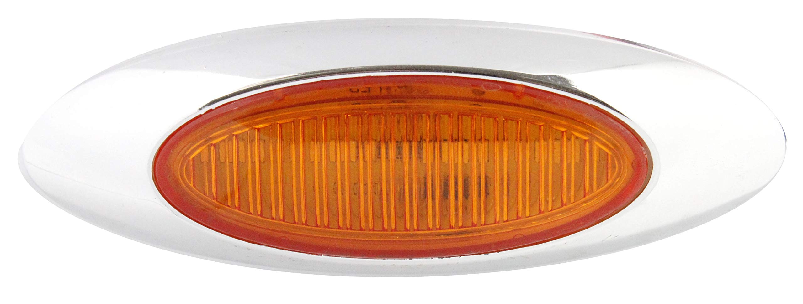 All Star Truck Parts] 4-1/8" Amber/Red Led Side Marker Lights 4 LED Chrome Surface Mount with Bullet Plugs Waterproof Peterbilt Kenworth Freightliner Volvo Led Cab Panel Marker Lights Lites Sealed