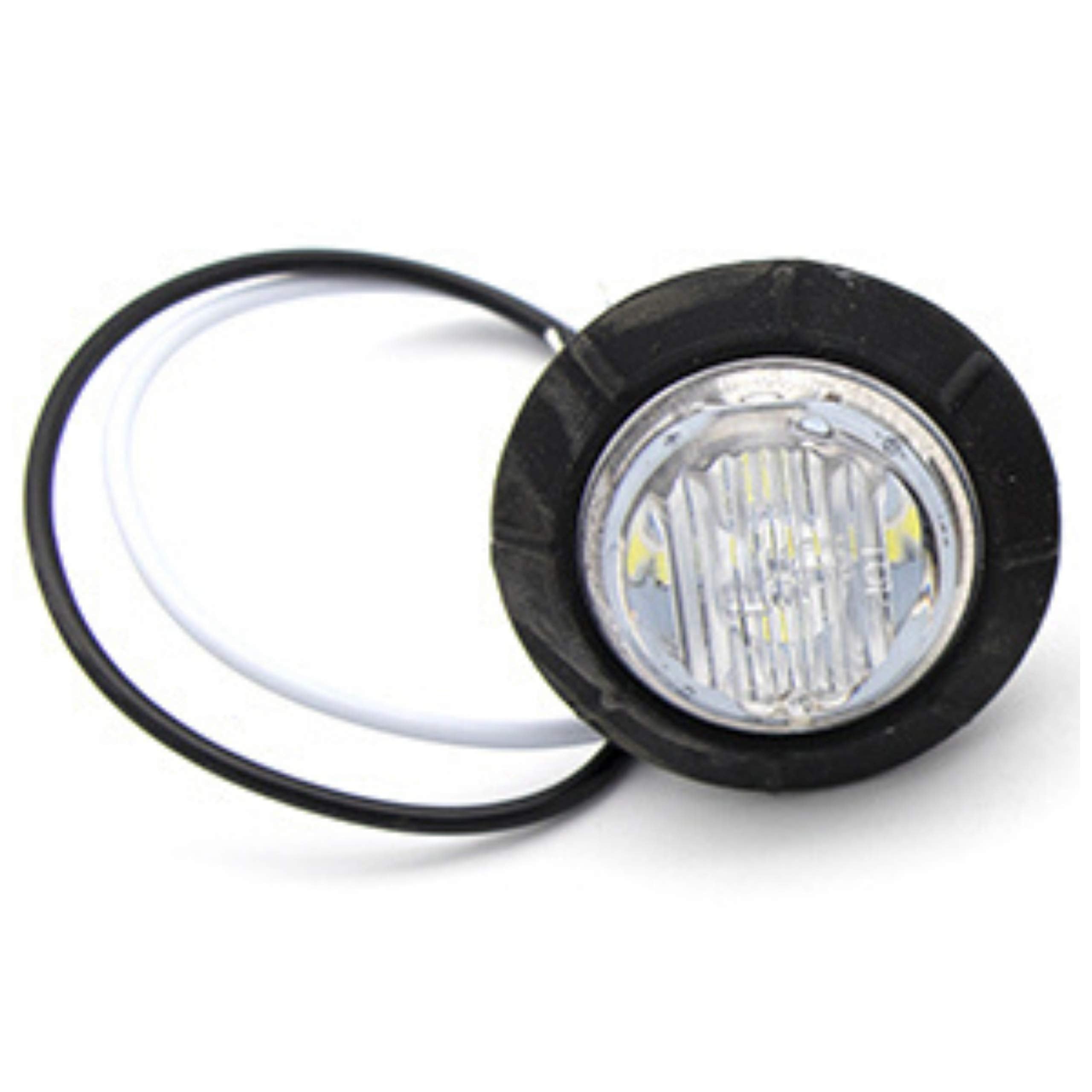 3/4" Round 3-Led White/Red/Amber Marker lights 2 wire Clearance Lights Black Rubber Grommet Mount Replacement for Jeep Spider Fender Marker Lights Sealed