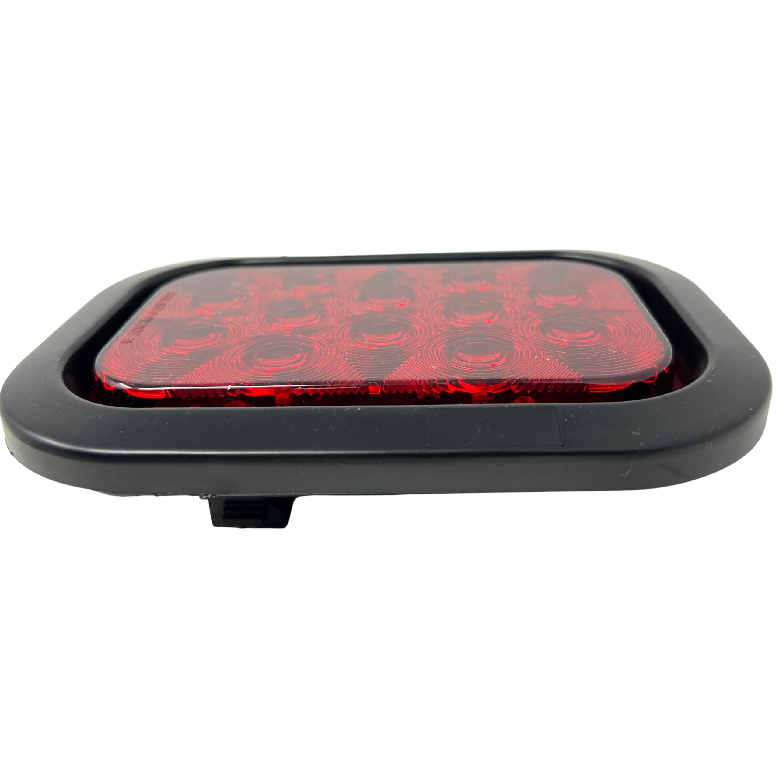 5x3 Red/White Rectangle Light 12 LED Stop/Turn/Tail Backup/Reverse Tow Truck Semi Trailer CM Flatbed Reading Postal Hitch Mounted RV Bus Grommet 3 Wire Pigtail Plug Kit 12V IP67