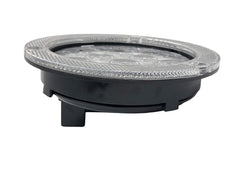 4" Inch Flange Mount Reflective Ring Bezel Red/White 12 LED Round Stop Turn Tail Reverse Backup Tail Trailer Truck Flatbed RV Camper Bus Light Kit with 3 Wire Pigtail Plug 12V