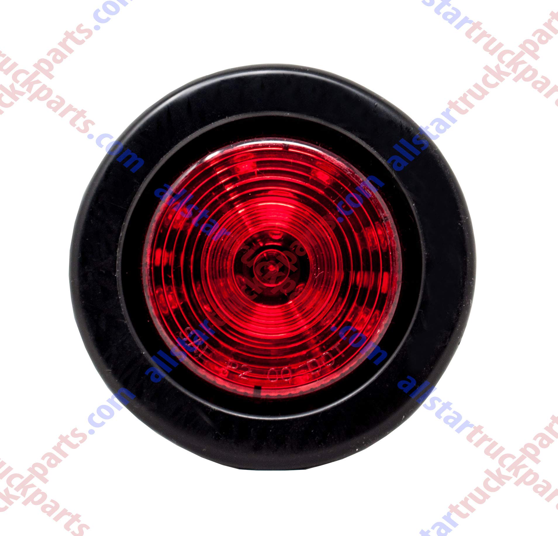 2.5" Red/Amber 12 Led Round Side Marker Clearance Lights Grommet Flush Mount, Sealed Truck Trailer with Reflex Lens, IP67 Waterproof- Super Bright DOT SAE P2 FMVSS 180