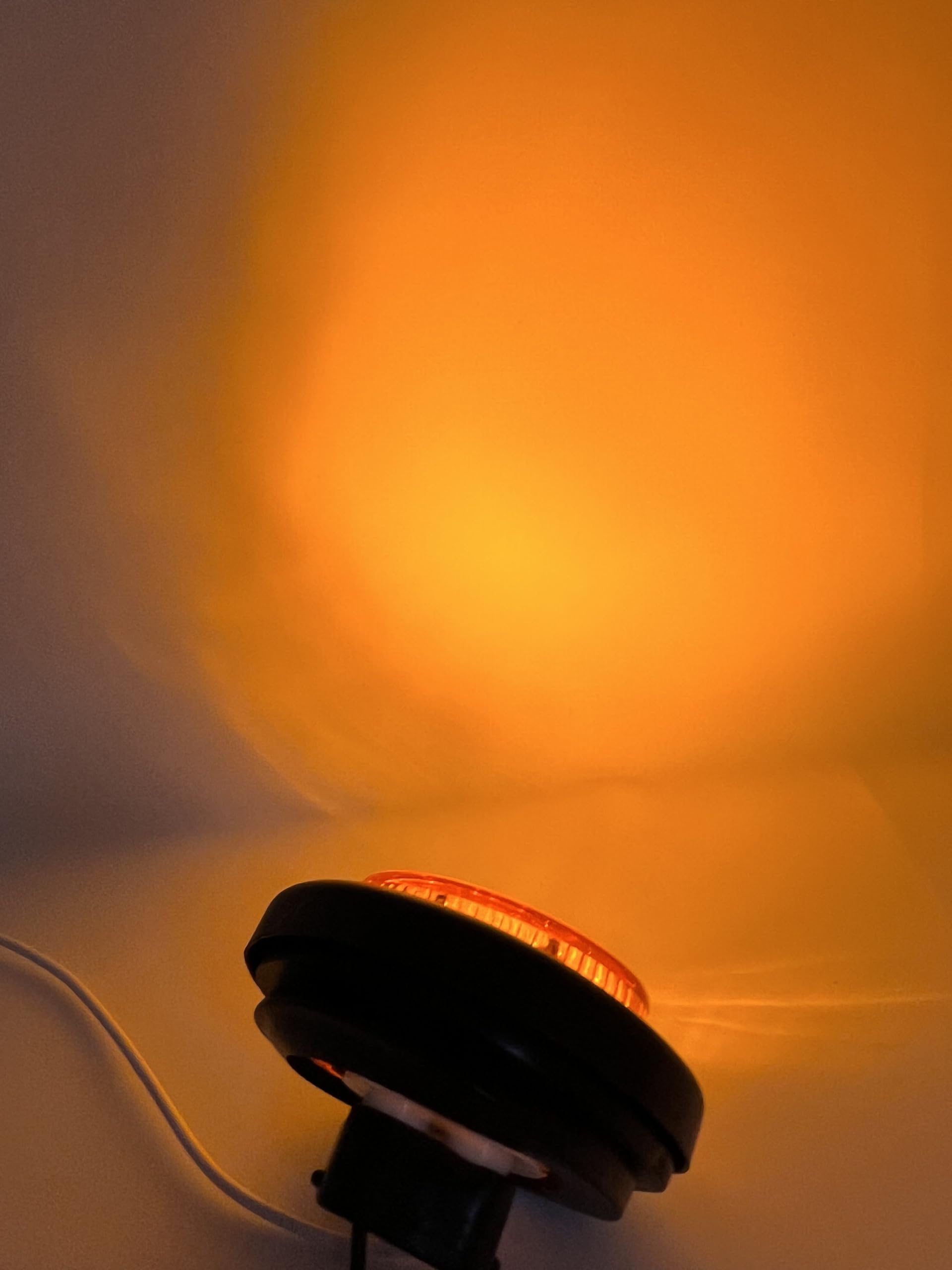 2" Round Amber/Red 13 LED Light Side Marker Clearance Reflector Lens Rubber Grommet + Removable 2 Wire Pigtail Plug IP67 Waterproof Trailers RV's Trucks Off Road Dump Truck 12V