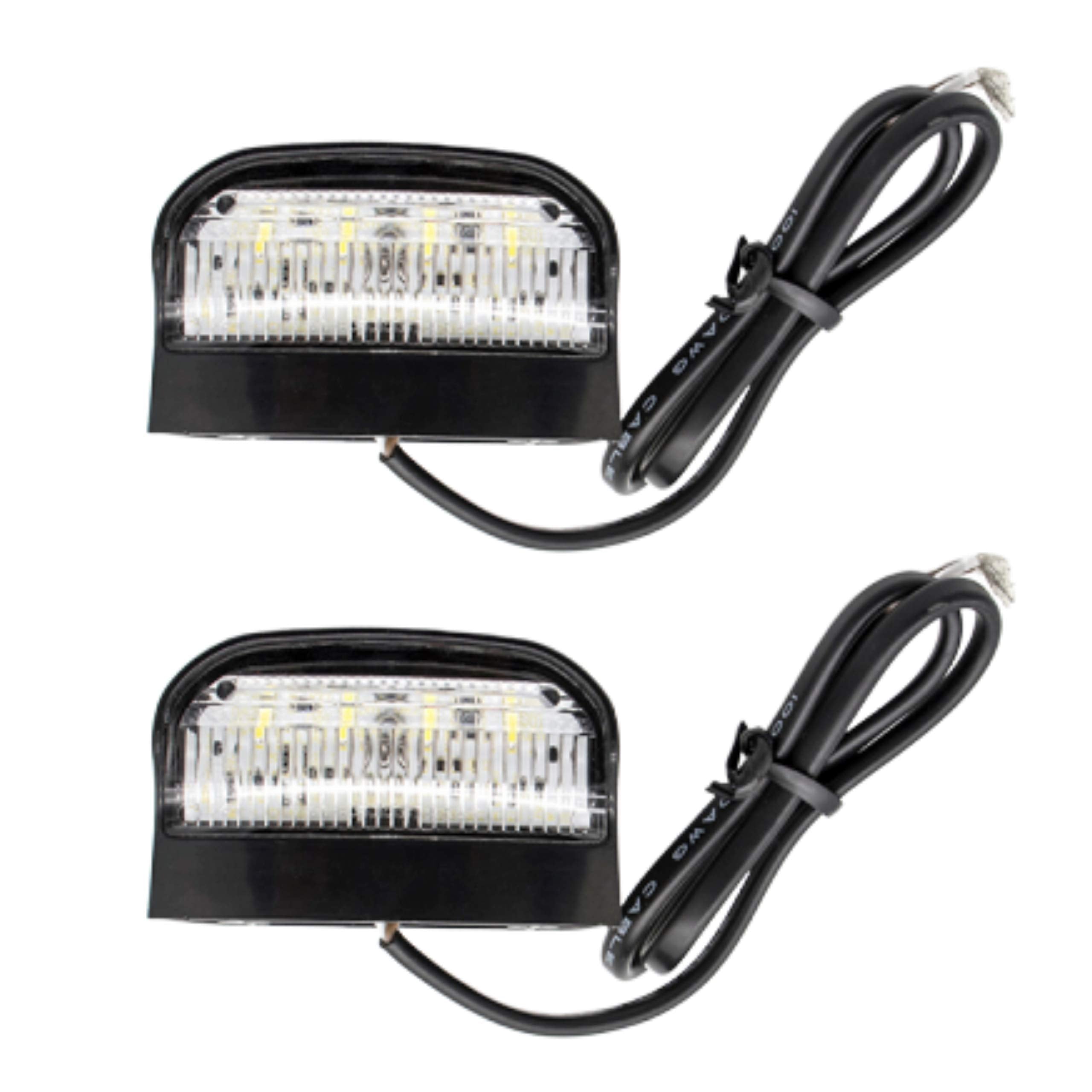 Heavy Duty 3"x1.6" Surface-Mount 4 LED Trailer License Plate Lights [DOT/SAE Certified] [IP67 Waterproof Rated] [Ultra-Durable] License Tags for Trailers, RVs, Trucks & Boats - Black 10V-30V