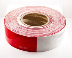 2"x150' DOT-C2 PREMIUM Reflective Safety Red and White Conspicuity Tape Trailer