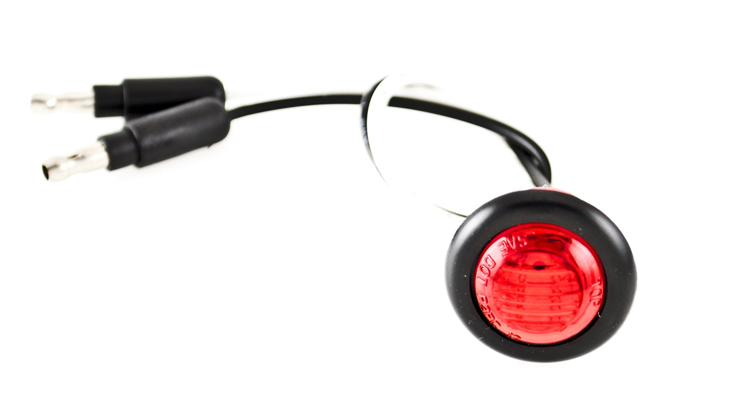 3/4" inch Amber/Red/White 3 LED Side Marker Clearance Light with Plug Black Ring Sealed Mini Round 3/4" Indicators Grill Lights Truck Trailer Car Bus Pickup Van Caravan Boat 12V