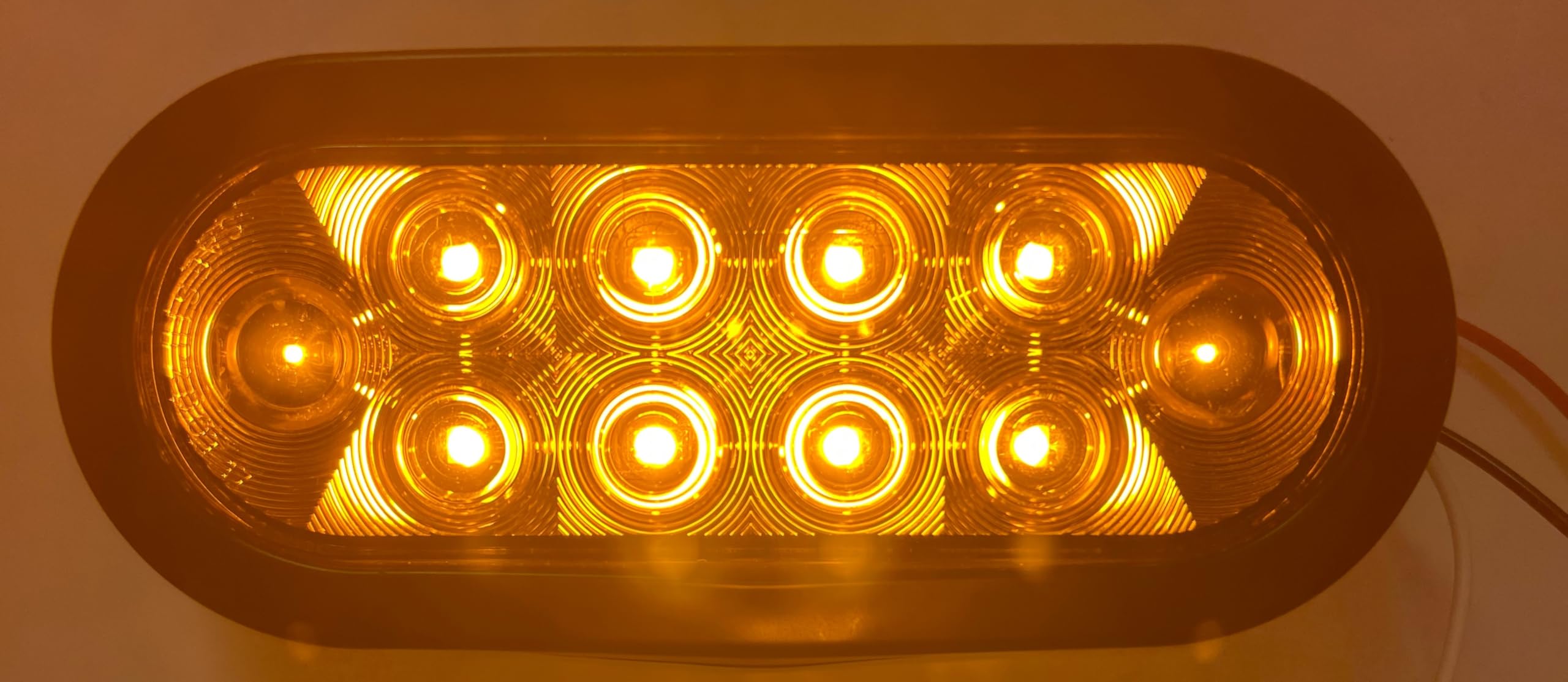 [Red/White/Amber 6" Oval 10 LED Trailer Tail Light Kit [DOT Certified] [With Grommets & Plugs] [IP67 Waterproof] Stop Brake Turn Reverse Back Up Headache Rack Backrack Flatbed RV
