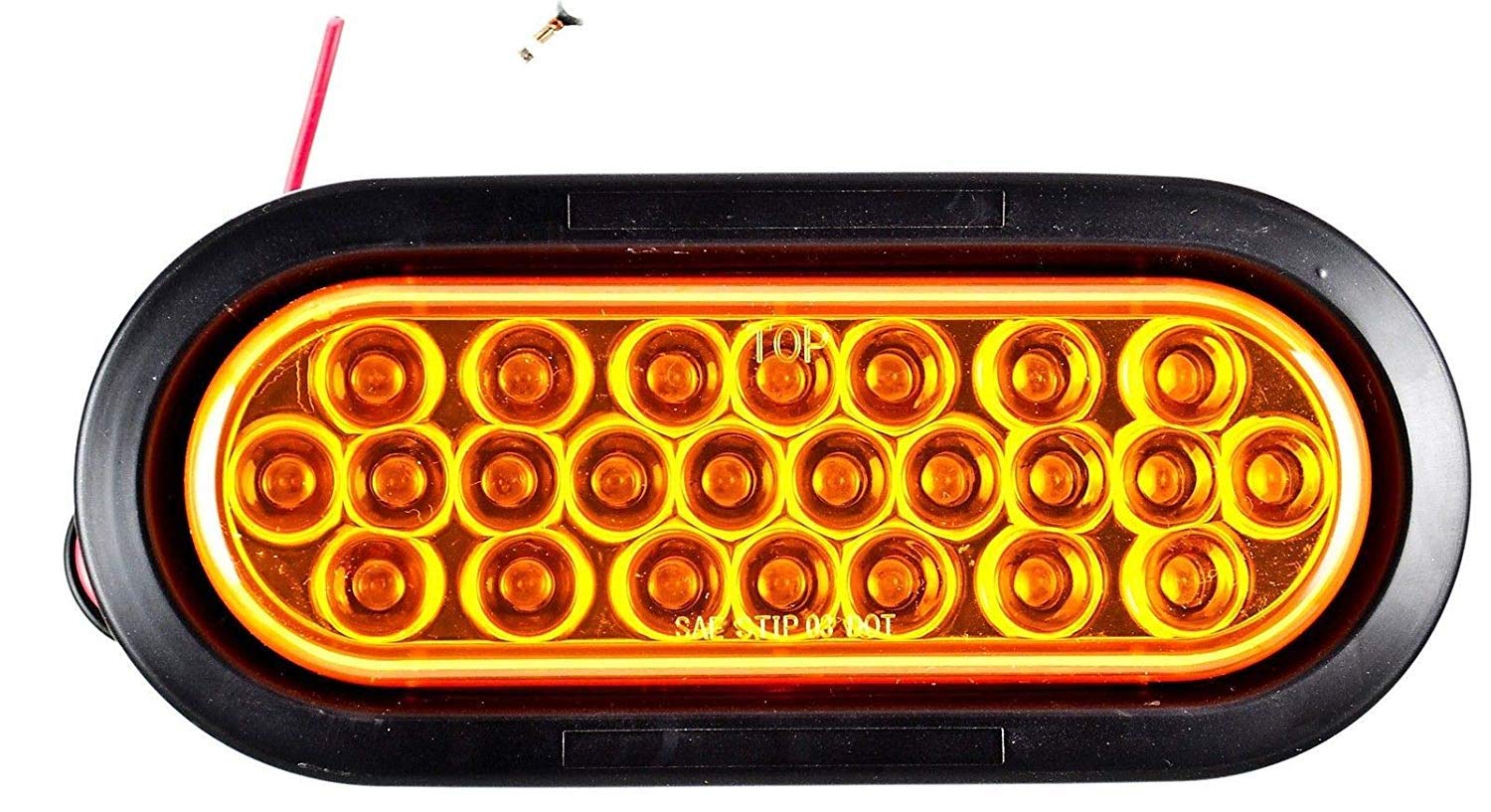 6" Oval LED Recessed Amber Strobe Light, 24 LED DOT/SAE Approved & Marked, Waterproof, Super Bright High Powered Strobe for Towing�