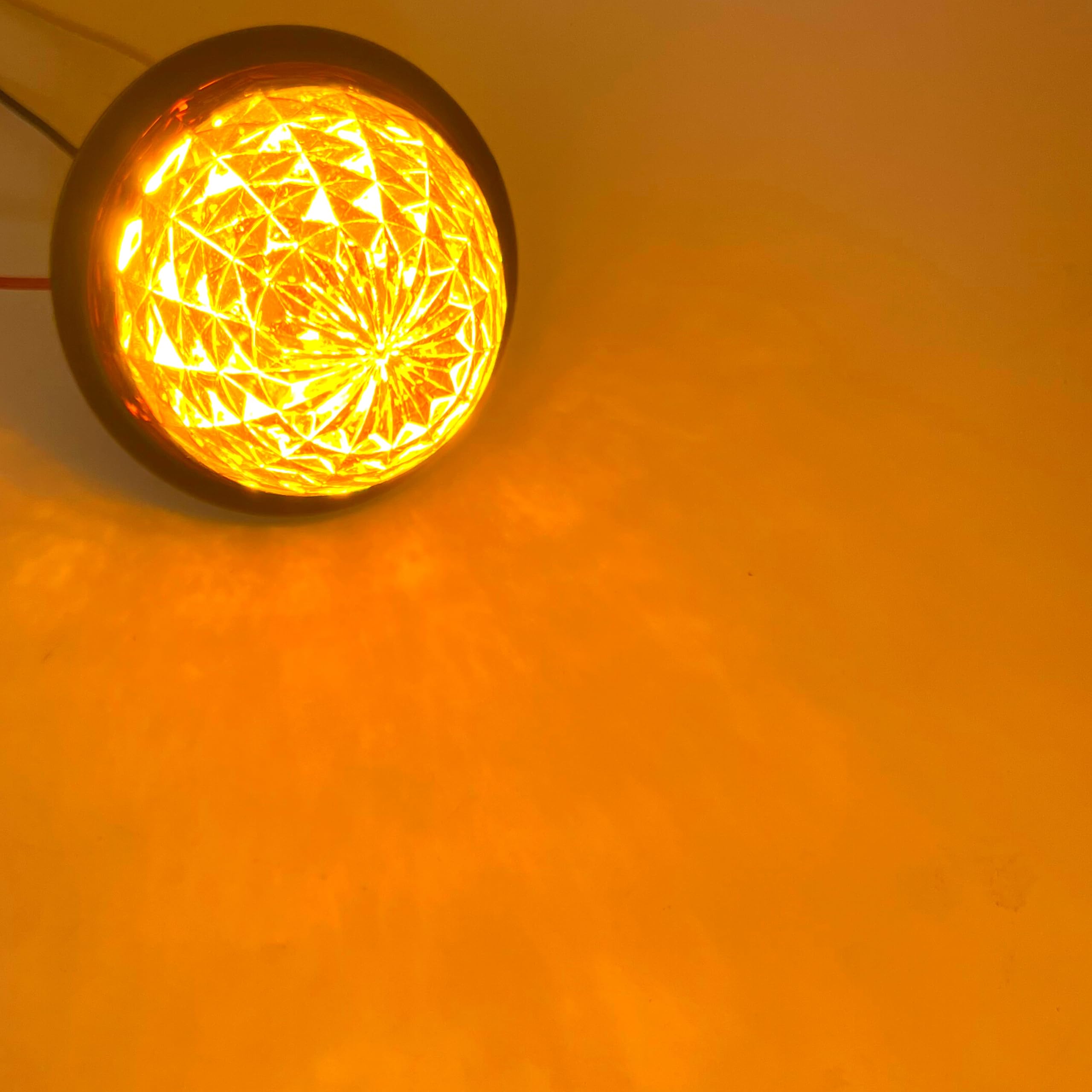 3.5" Inch Diameter 16 LED Round Beehive Cone Watermelon Trailer Side Marker Lights Red Amber Clear Lens Submersible 12V Rear Lights Peterbilt Trucks ATV Motorcycle
