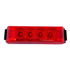 [Qty 10 [4"x1"] Amber/Red Thin line Trailer Led Side Marker and Clearance Lights 4 LED with Reflectors Submersible Sealed 12V Surface Mount for Truck Trailer Boats, Rectangular