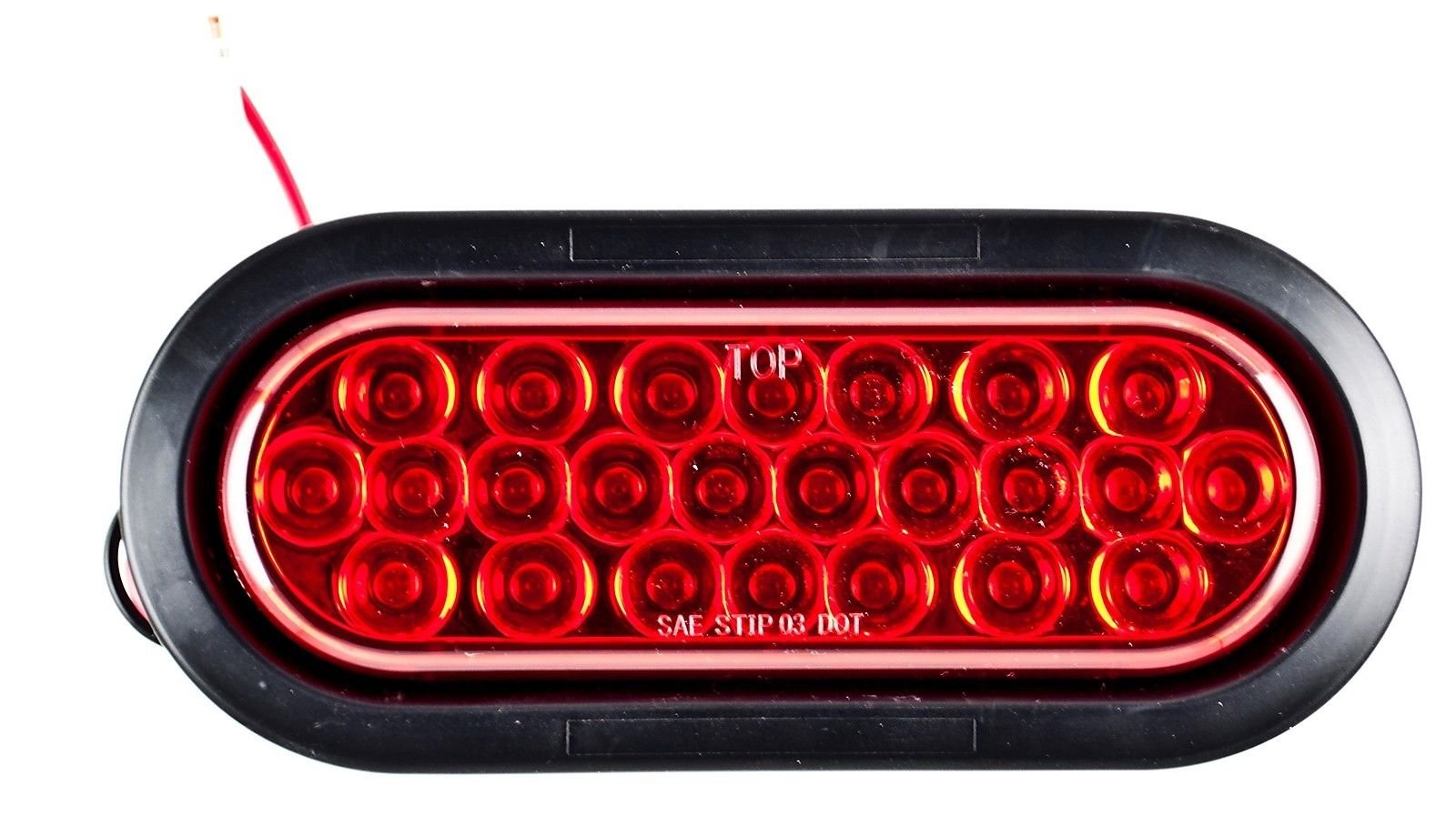 [Red/White/Amber 6" Oval 24 LED Trailer Tail Light Kit [DOT Certified] [with Grommets & Plugs] [IP67 Waterproof] Stop Brake Turn Reverse Back Up Headache Rack Backrack Flatbed RV